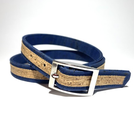 Ceinture en liège bleu