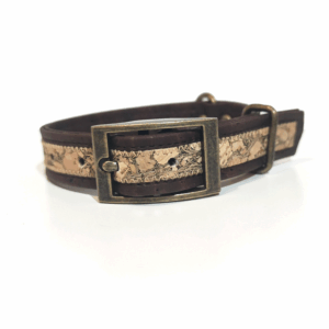 Collier pour chien en liège marron